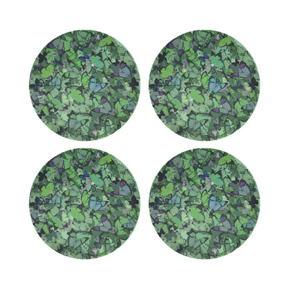 Mariposa Green 16&quot; Round Pebble Placemats, Set of 4 - nicolettemayer.com

