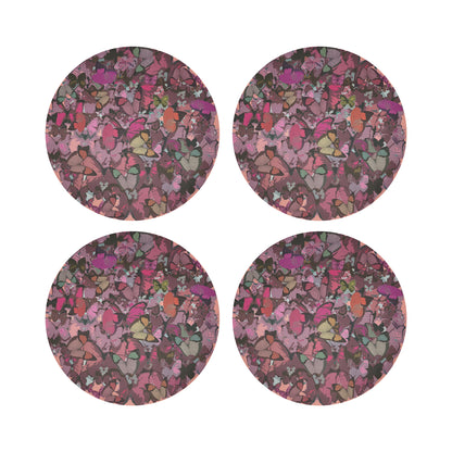 Mariposa Pink 16&quot; Round Pebble Placemats, Set of 4 - nicolettemayer.com
