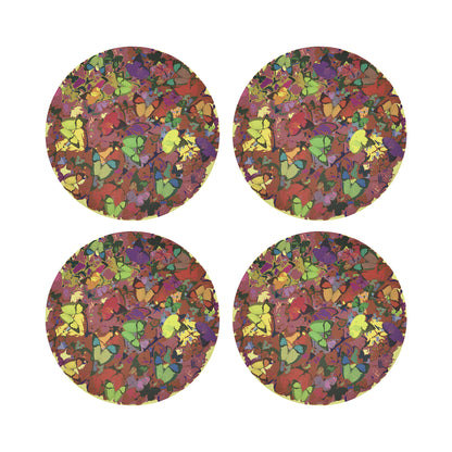 Mariposa Pop 16&quot; Round Pebble Placemats, Set of 4 - nicolettemayer.com
