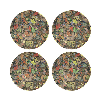 Mariposa Yellow 16&quot; Round Pebble Placemats, Set of 4 - nicolettemayer.com
