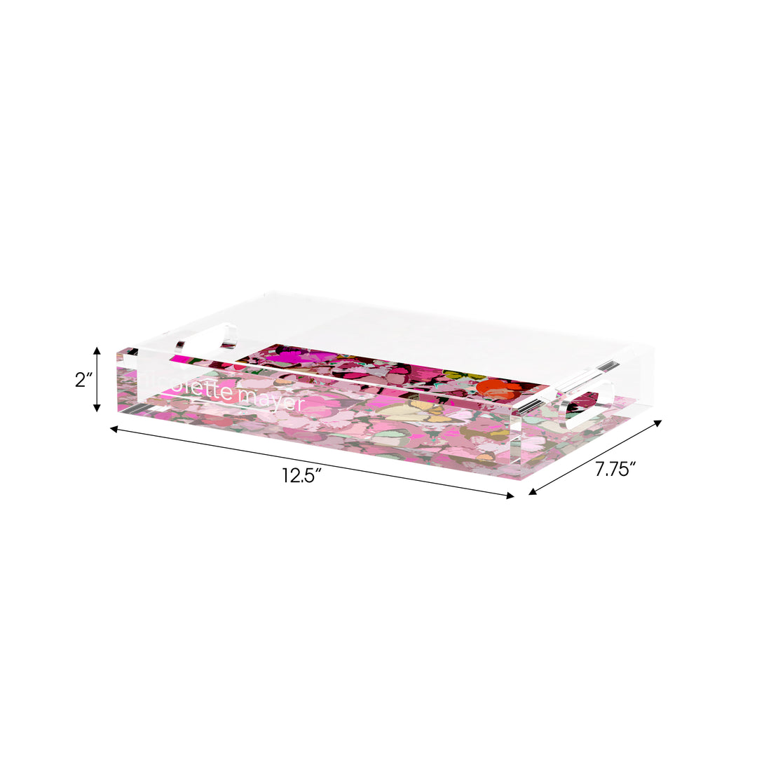 Mariposa Pink 12.5X7.75 Acrylic Tray - nicolettemayer.com
