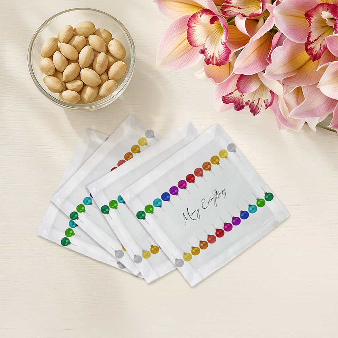 Merry Everything Cotton Sateen Cocktail Napkins