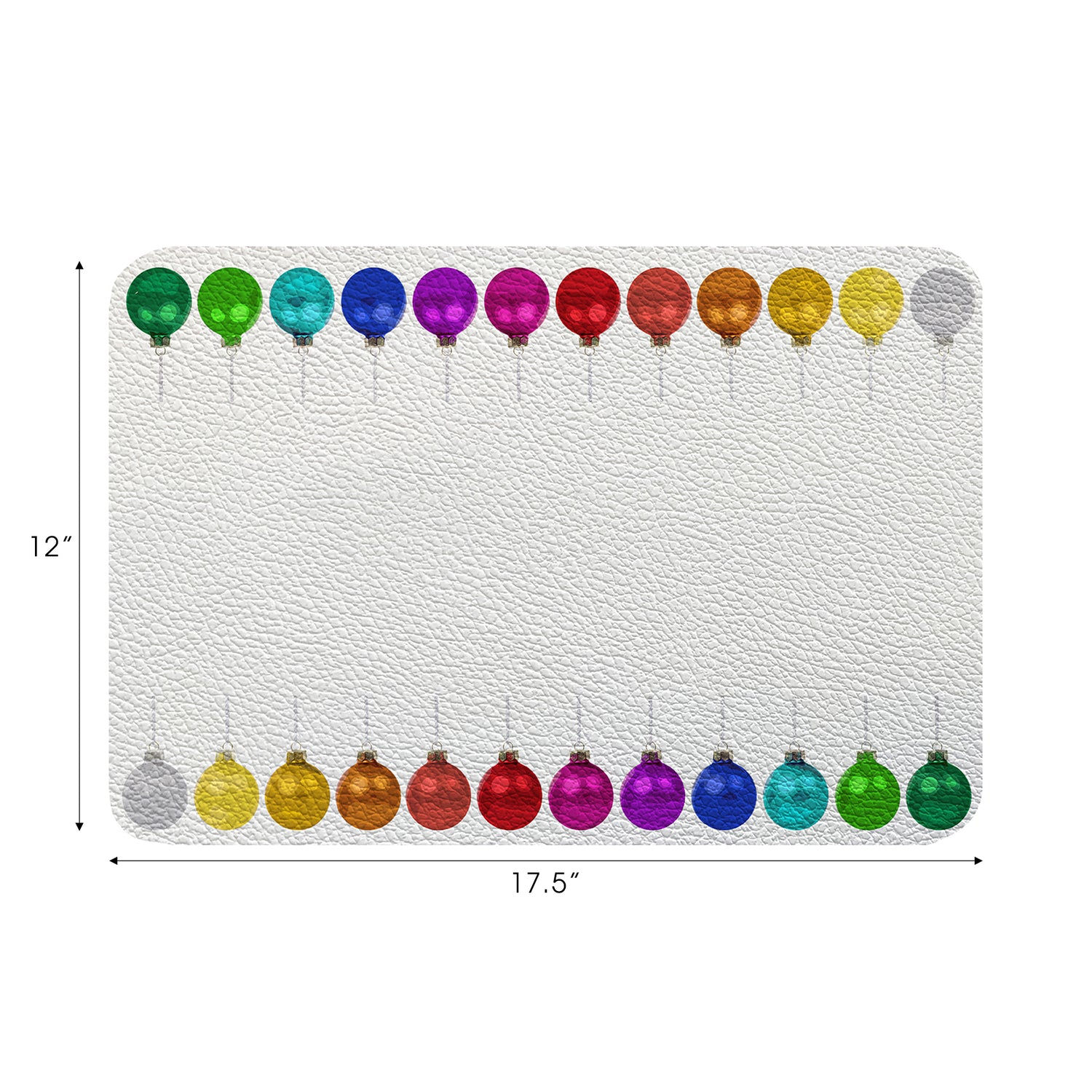 Merry Everything No Writing Vegan Leather Rectangle Pebble Placemat