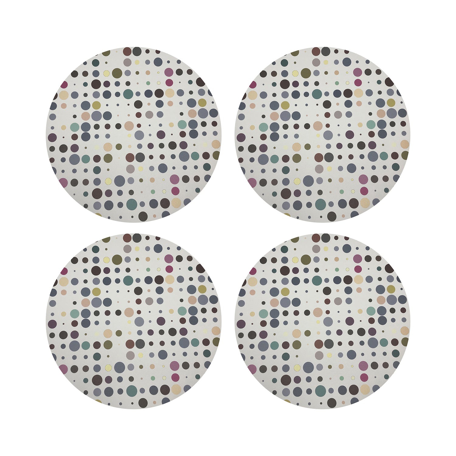 Mod Confetti Sophisticate Vegan Leather Round Pebble Placemat