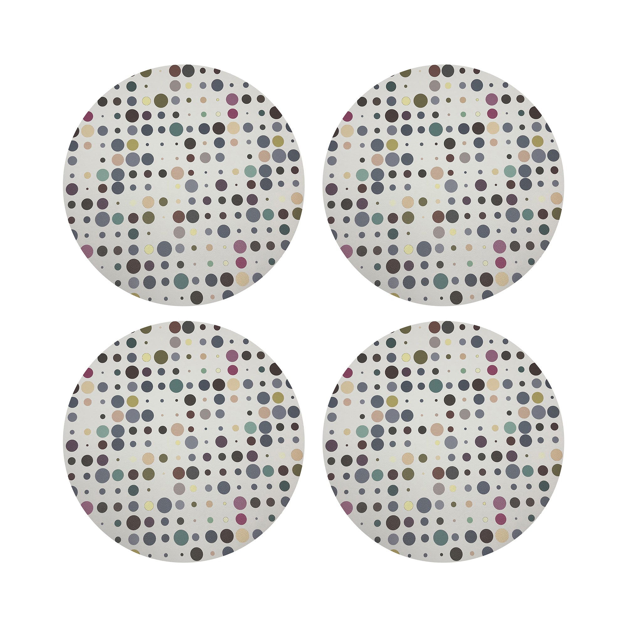 Mod Confetti Sophisticate Vegan Leather Round Pebble Placemat