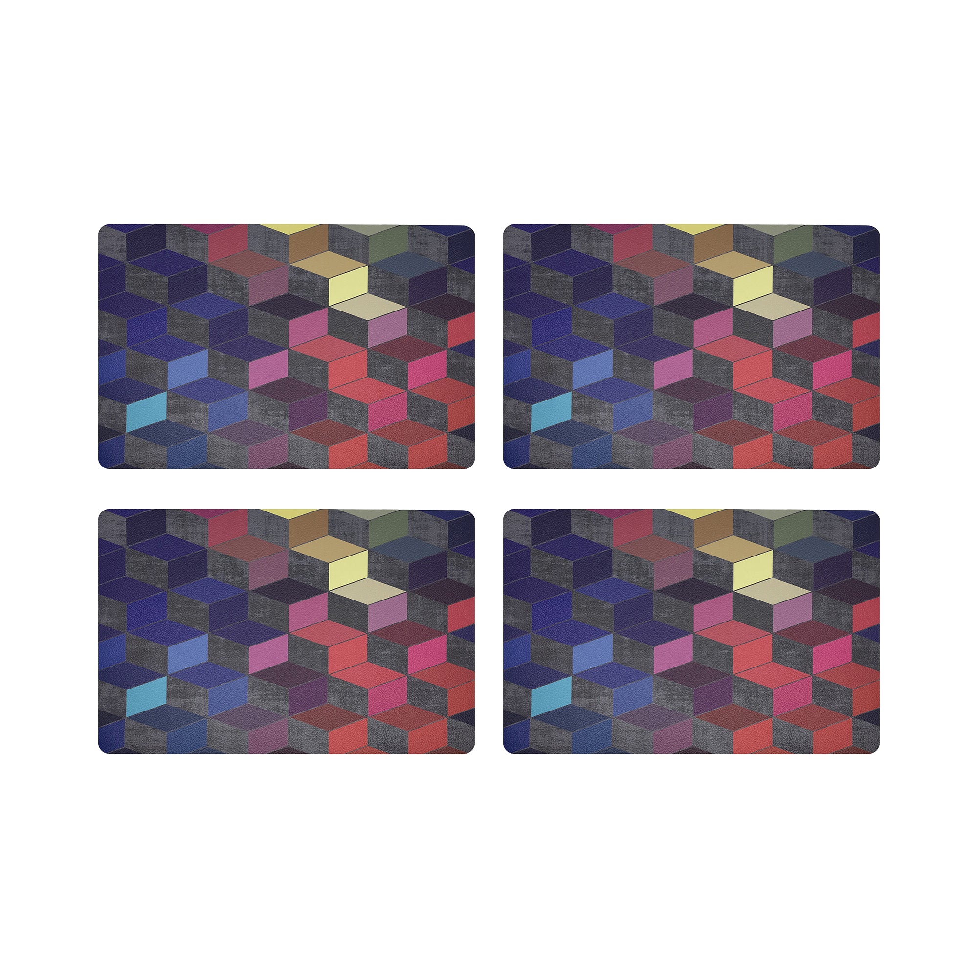 Modern Steps Summer Vegan Leather Rectangle Pebble Placemat