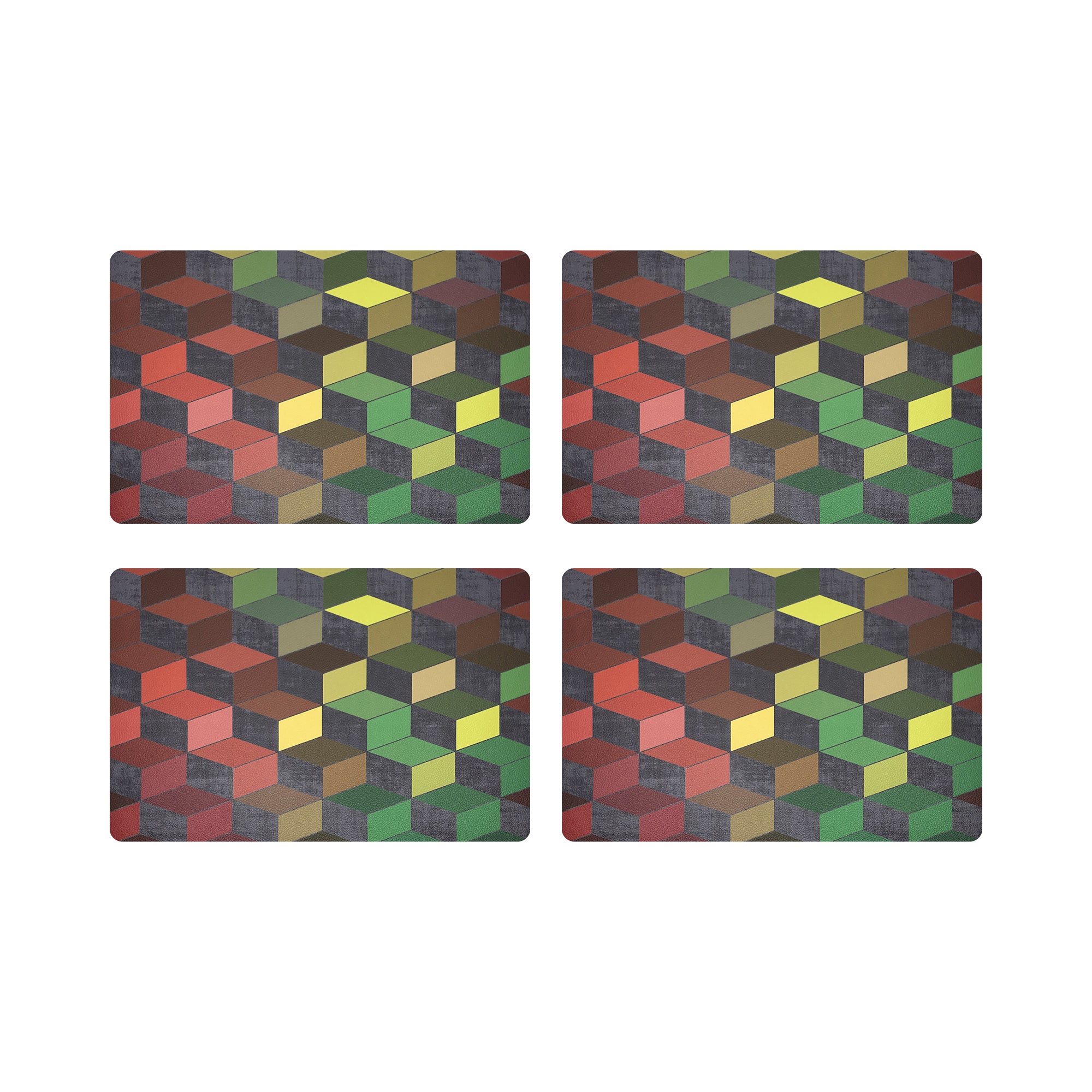 Modern Steps Winter Vegan Leather Rectangle Pebble Placemat