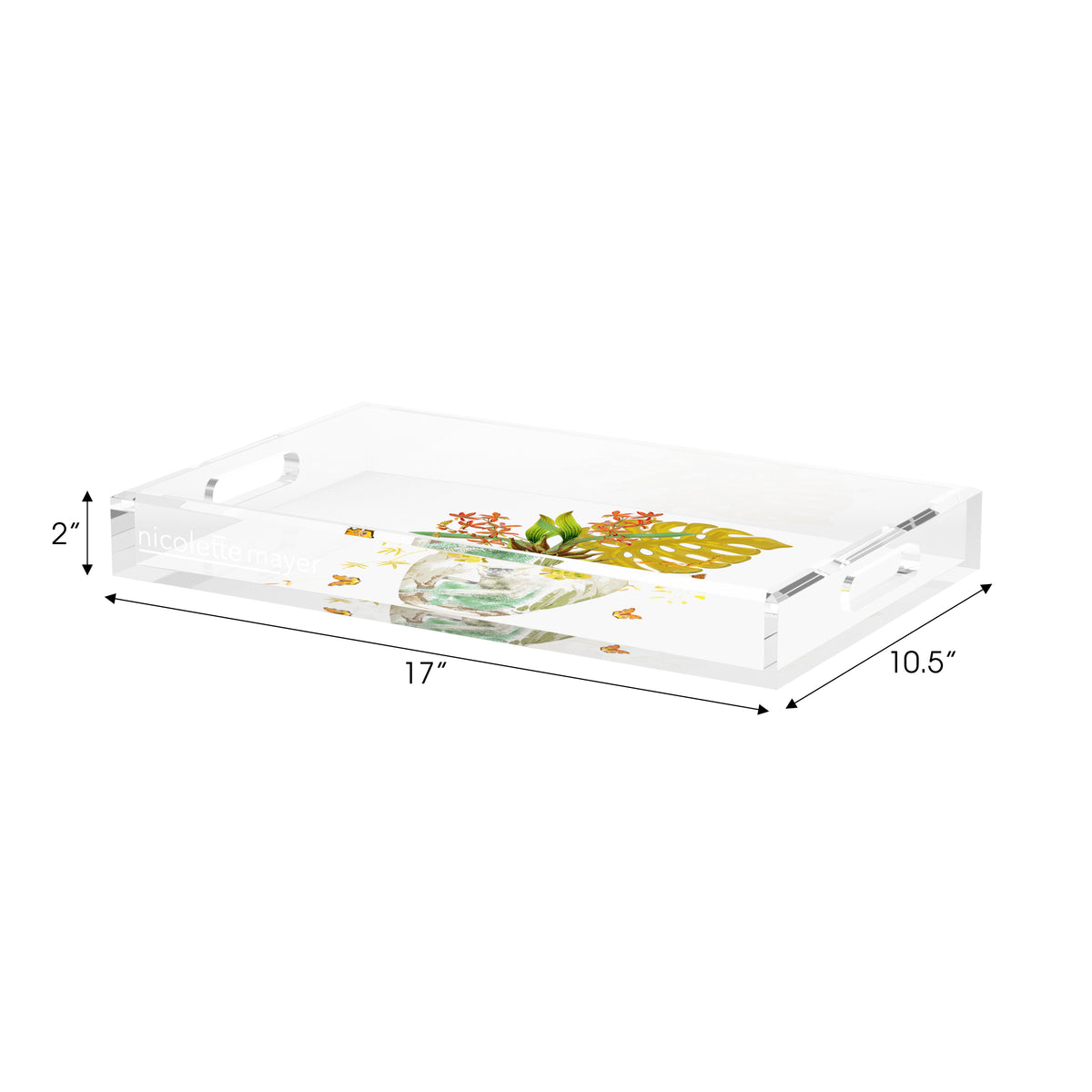 Monkey Large Jungle Dijon Acrylic Decorative Tray, 17 x 10.5 in. by Nicolette Mayer 