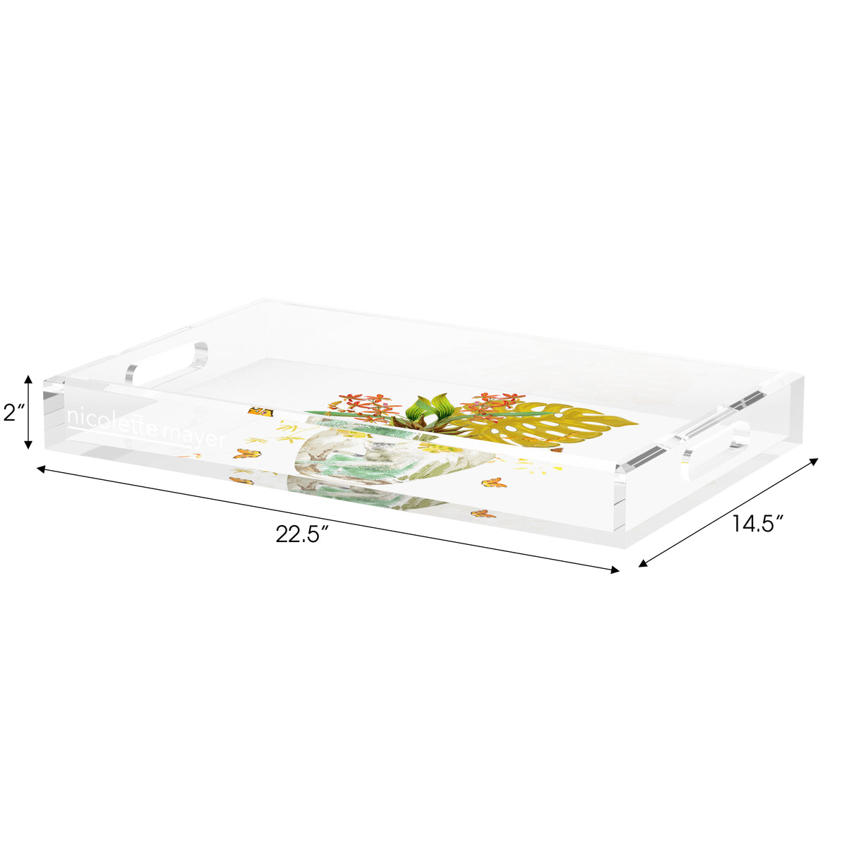 Monkey Large Jungle Dijon Acrylic Decorative Tray, 22.5 x 14. in. by Nicolette Mayer 