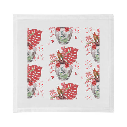 Monkey Small Jungle Rouge Cotton Sateen Dinner Napkins