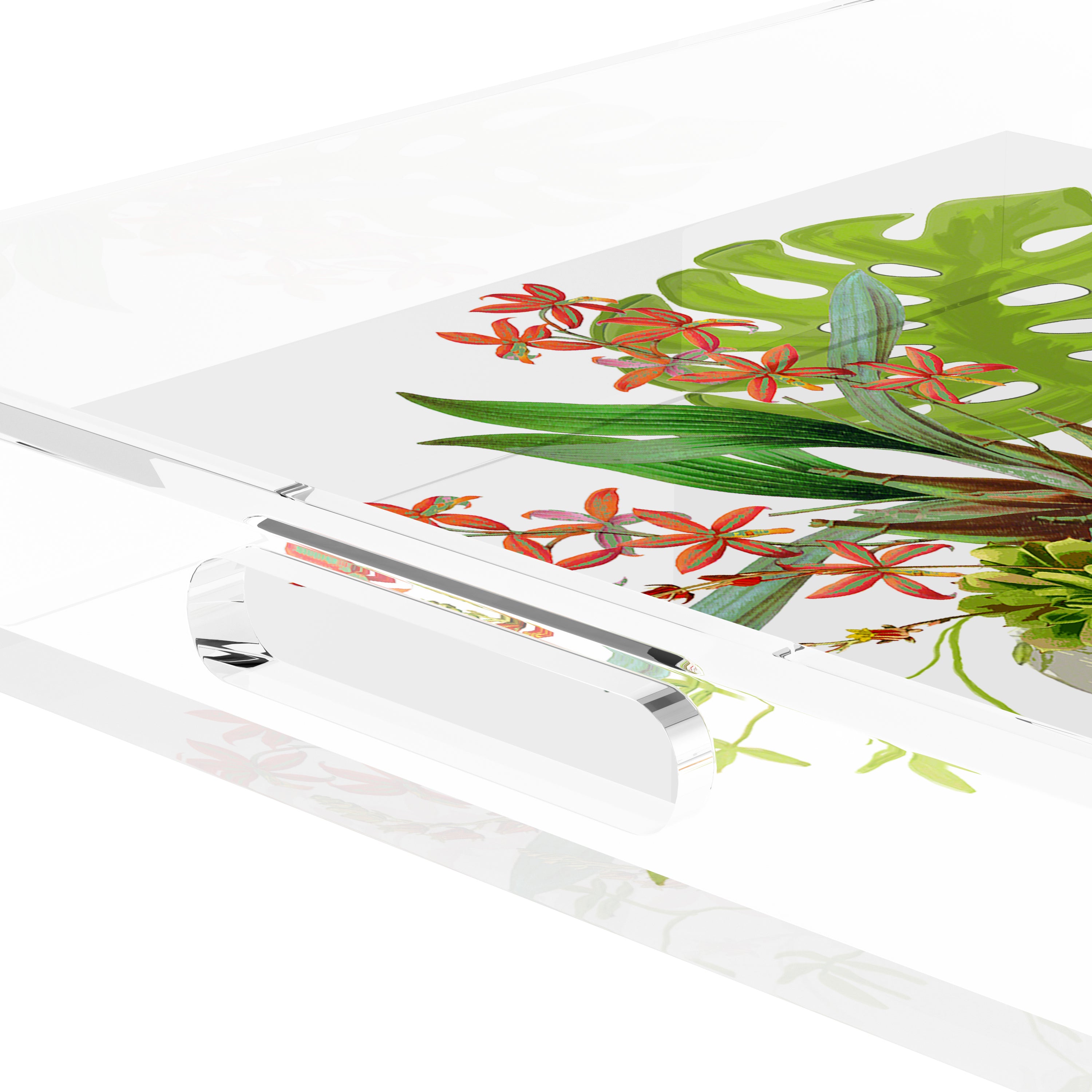 Monkey Large Jungle White 18X18 Acrylic Tray - nicolettemayer.com
