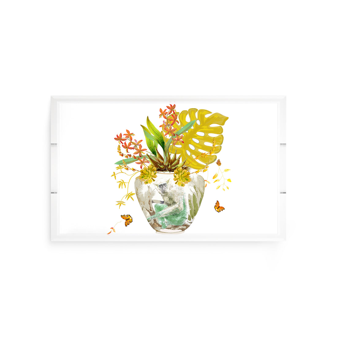 Monkey Large Jungle Dijon Acrylic Decorative Tray, 12.5 x 7.75 in. by Nicolette Mayer 