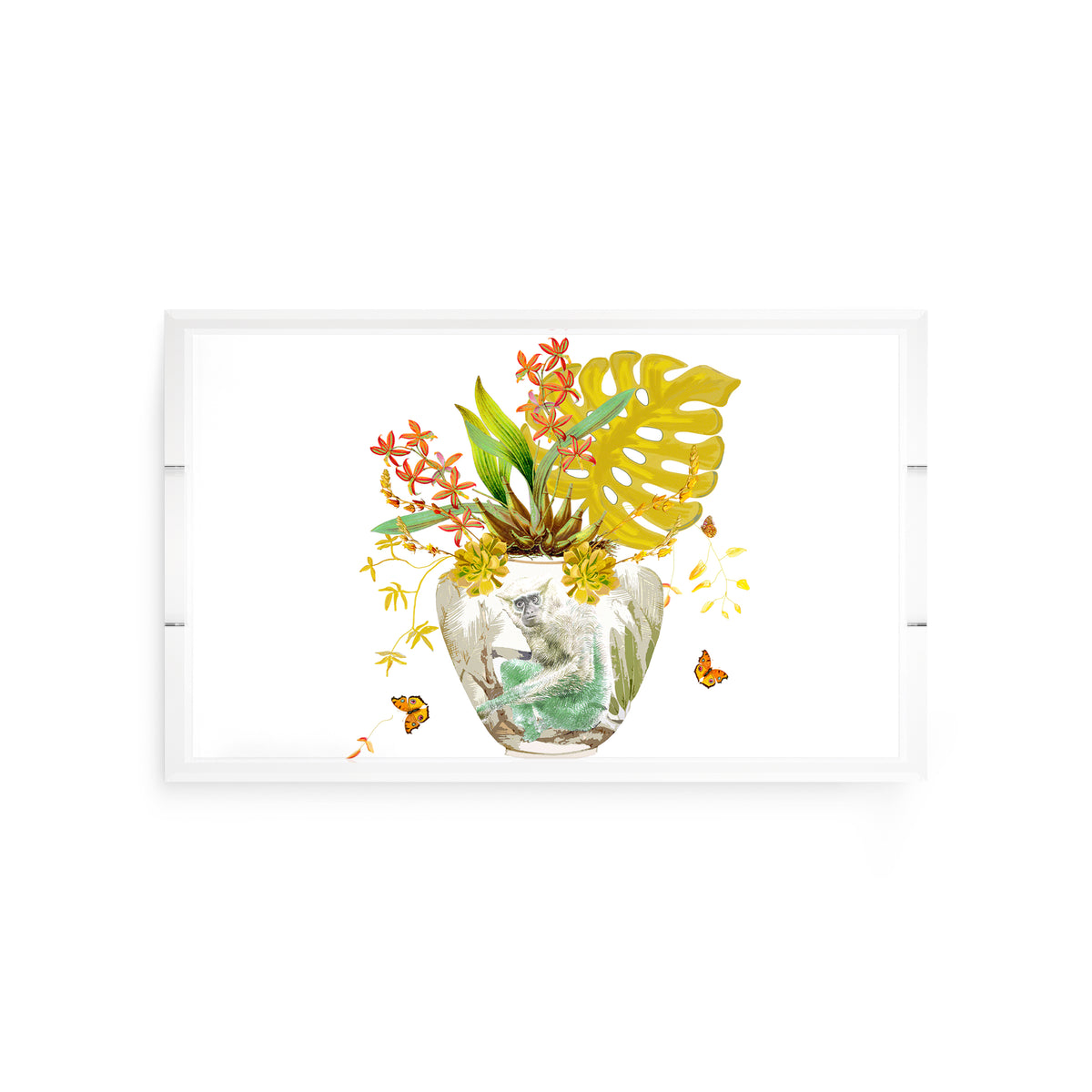 Monkey Large Jungle Dijon Acrylic Decorative Tray, 12.5 x 7.75 in. by Nicolette Mayer 