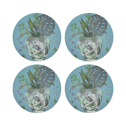 Monkey Large Jungle Bedford 16&quot; Round Pebble Placemats, Set of 4 - nicolettemayer.com

