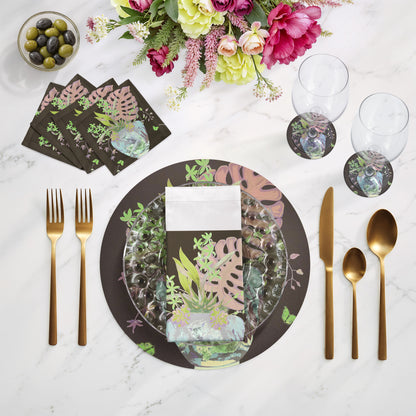 Monkey Large Jungle Chocolatte Lime 16" Round Pebble Placemats, Set of 4 - nicolettemayer.com
