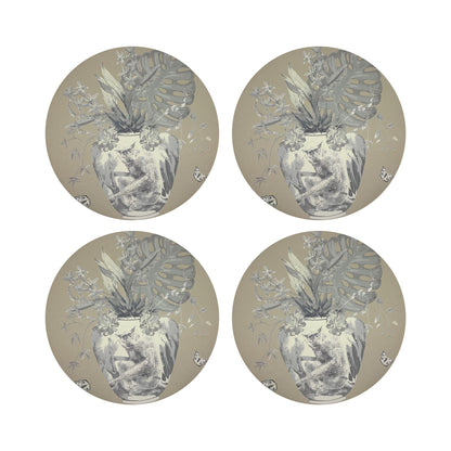 Monkey Large Jungle Greenwhich 16&quot; Round Pebble Placemats, Set of 4 - nicolettemayer.com
