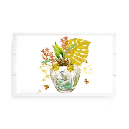 Monkey Large Jungle Dijon Acrylic Decorative Tray, 17 x 10.5 in. by Nicolette Mayer 