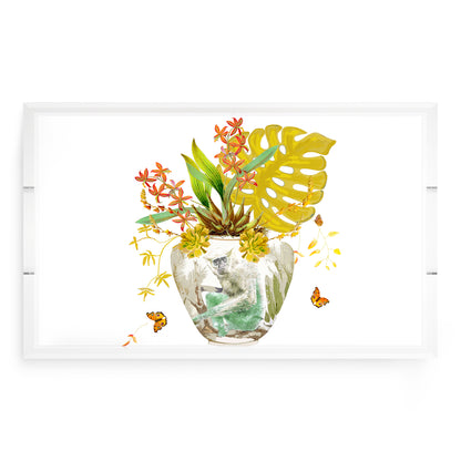 Monkey Large Jungle Dijon Acrylic Decorative Tray, 22.5 x 14.5 in. by Nicolette Mayer 