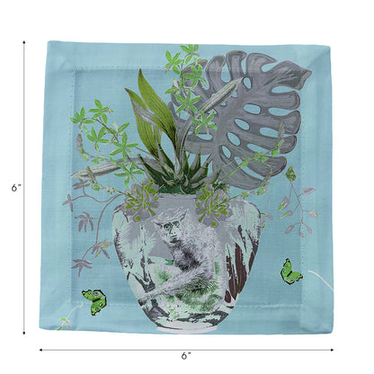 Monkey Large Jungle Bedford Cotton Sateen Cocktail Napkins