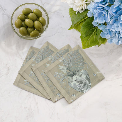 Monkey Large Jungle Greenwhich Cotton Sateen Cocktail Napkins