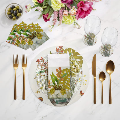 Monkey Large Jungle Dijon 16&quot; Round Pebble Placemats, Set of 4 - nicolettemayer.com
