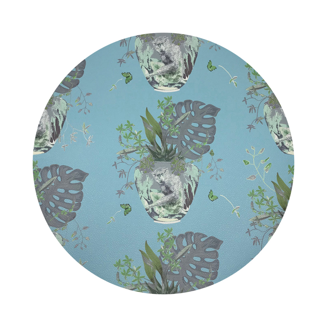 Monkey Small Jungle Bedford 16" Round Pebble Placemats, Set of 4 - nicolettemayer.com