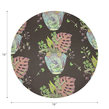 Lot de 4 sets de table ronds Monkey Small Jungle Chocolatte Lime, 16 galets