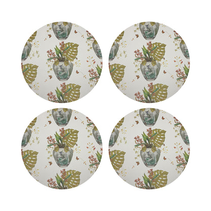 Monkey Small Jungle Dijon 16&quot; Round Pebble Placemats, Set of 4 - nicolettemayer.com
