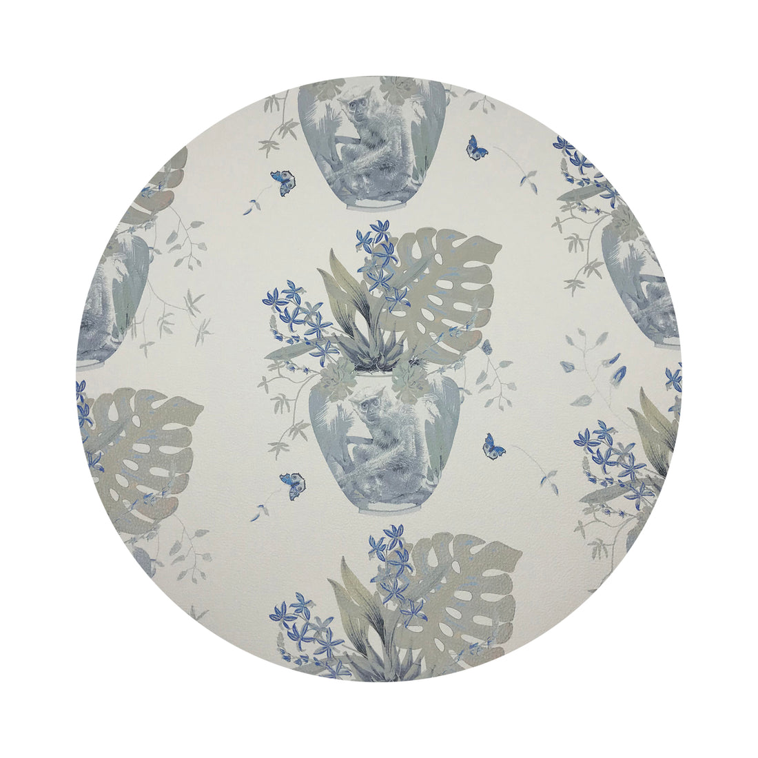 Monkey Small Jungle Powder 16" Round Pebble Placemats, Set of 4 - nicolettemayer.com