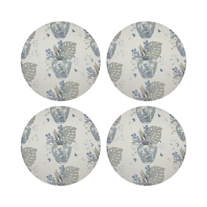 Monkey Small Jungle Powder 16&quot; Round Pebble Placemats, Set of 4 - nicolettemayer.com
