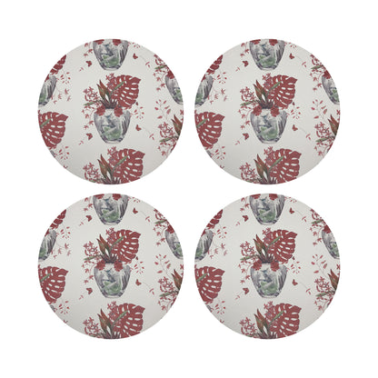 Monkey Small Jungle Rouge 16&quot; Round Pebble Placemats, Set of 4 - nicolettemayer.com
