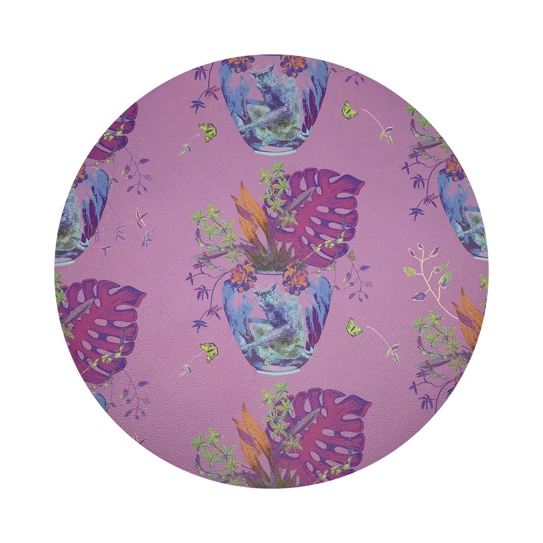 Monkey Small Jungle Sacha 16 Round Pebble Placemats, Set Of 4 - nicolettemayer.com