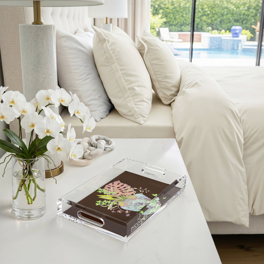 Monkey Large Jungle Chocolatte Acrylic Rectangle Decorative Tray