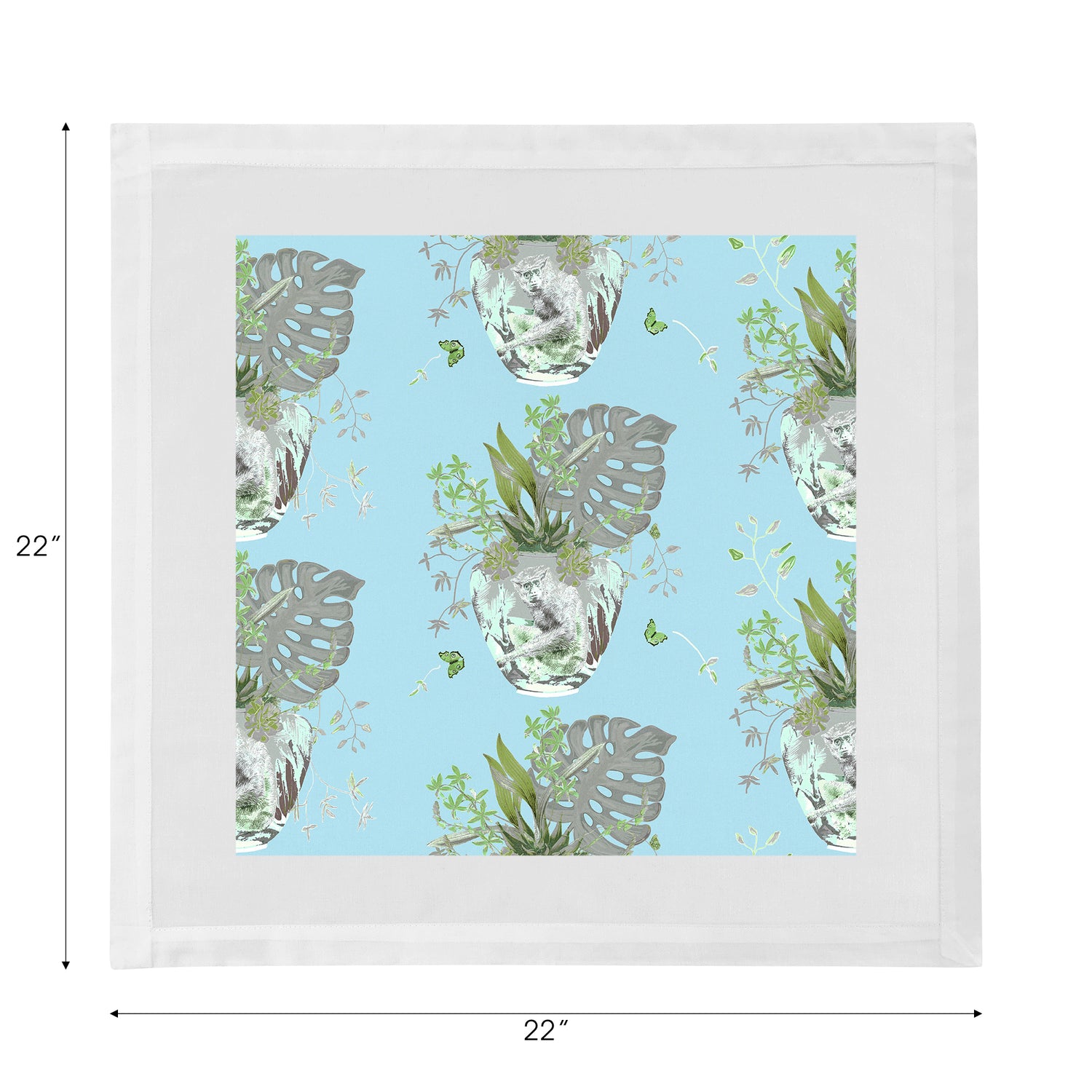 Monkey Small Jungle Bedford Cotton Sateen Dinner Napkins - nicolettemayer.com