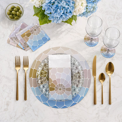 Mosaico Mykonos Vegan Leather Round Pebble Placemat