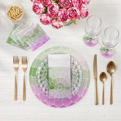 Set de 4 sets de table ronds Mosaico Paris 16 galets
