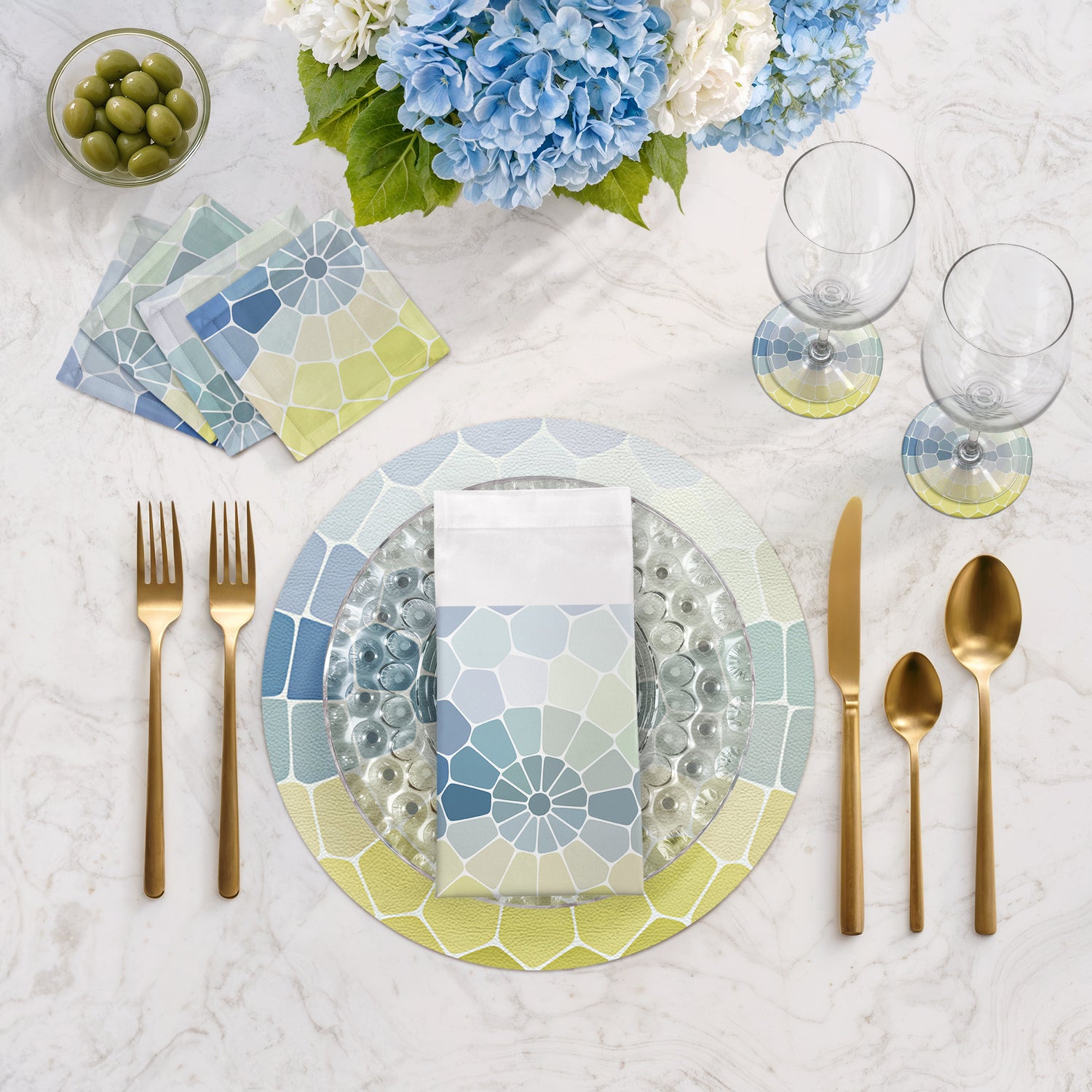 Mosaico Taormino Vegan Leather Round Pebble Placemat