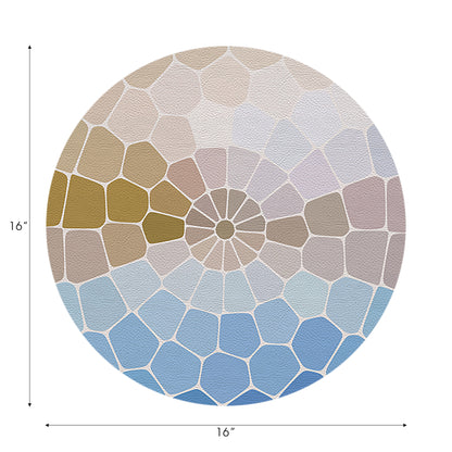 Mosaico Mykonos Vegan Leather Round Pebble Placemat