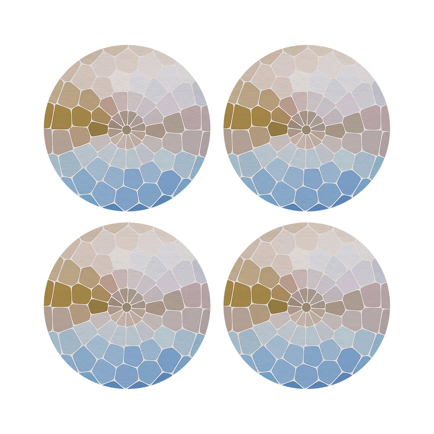 Mosaico Mykonos 16&quot; Round Pebble Placemats, Set of 4 - nicolettemayer.com
