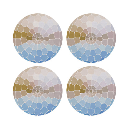 Mosaico Mykonos 16&quot; Round Pebble Placemats, Set of 4 - nicolettemayer.com
