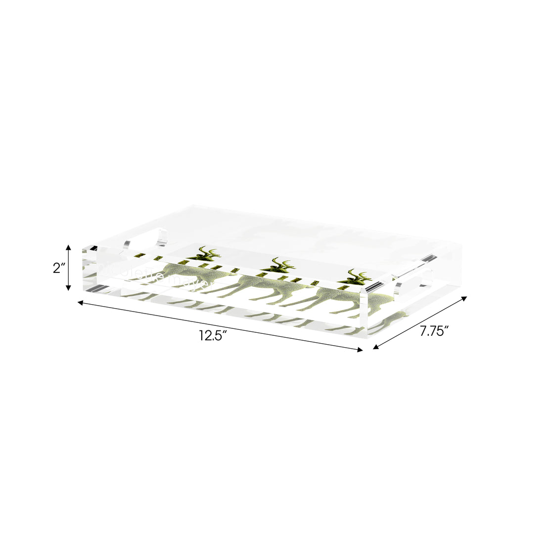 Moss Reindeer 12.5X7.75 Acrylic Tray - nicolettemayer.com