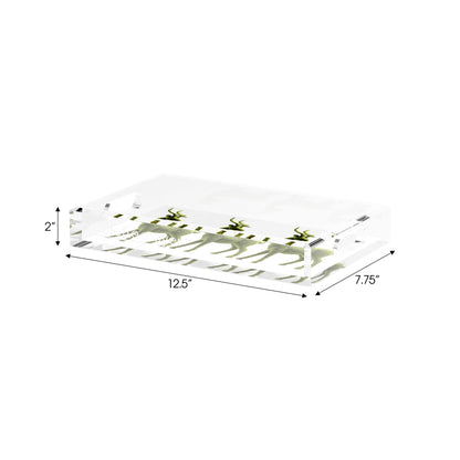 Moss Reindeer 12.5X7.75 Acrylic Tray - nicolettemayer.com