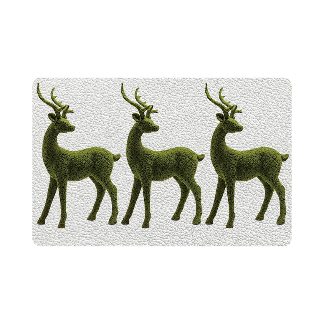 Moss Reindeer Vegan Leather Rectangle Pebble Placemat