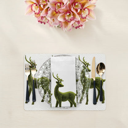 Moss Reindeer Cotton Sateen Dinner Napkins