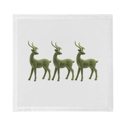 Moss Reindeer Cotton Sateen Dinner Napkins