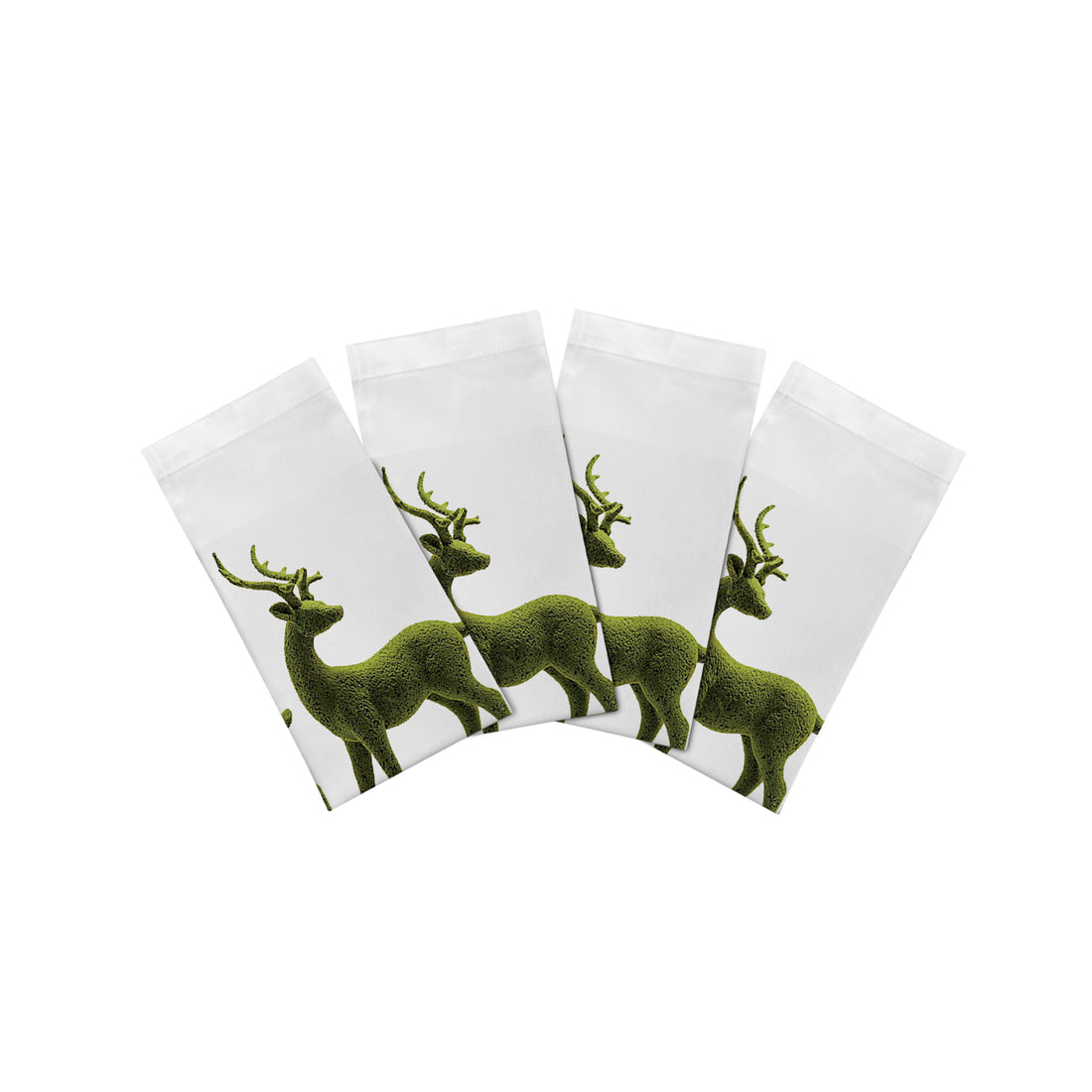 Moss Reindeer Cotton Sateen Dinner Napkins