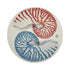 Nautilus Coral Red Turq 16" Round Pebble Placemats, Set of 4 - nicolettemayer.com
