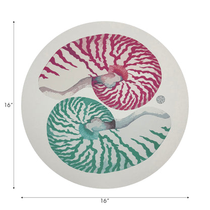 Set de table rond Nautilus Palm Beach 16 galets, lot de 4