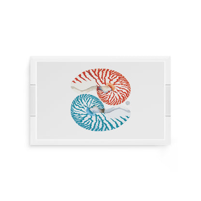 Nautilus Coral Turq 12.5X7.75 Acrylic Tray - nicolettemayer.com
