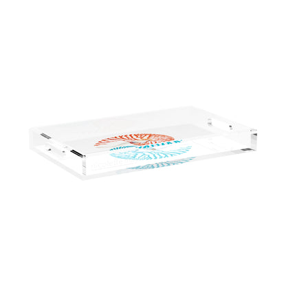 Nautilus Coral Turq 17X10.5 Acrylic Tray - nicolettemayer.com
